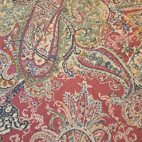 Pottery Barn Caroline Paisley Brick Red 100% Cotton King Size Duvet Cover - Picture 2 of 4